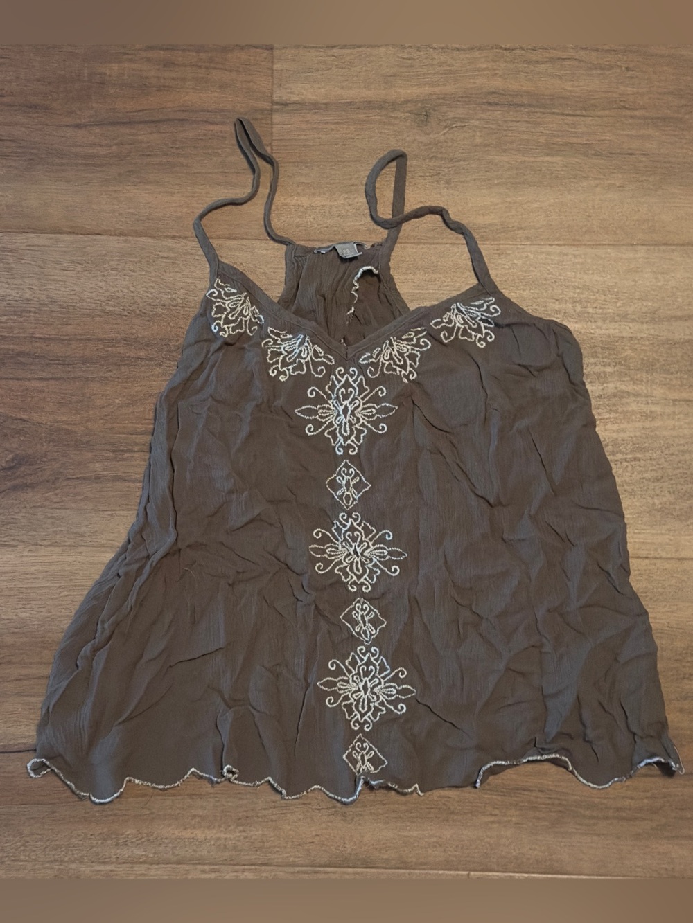 Charlotte Russe Brown Embroidered Camisole